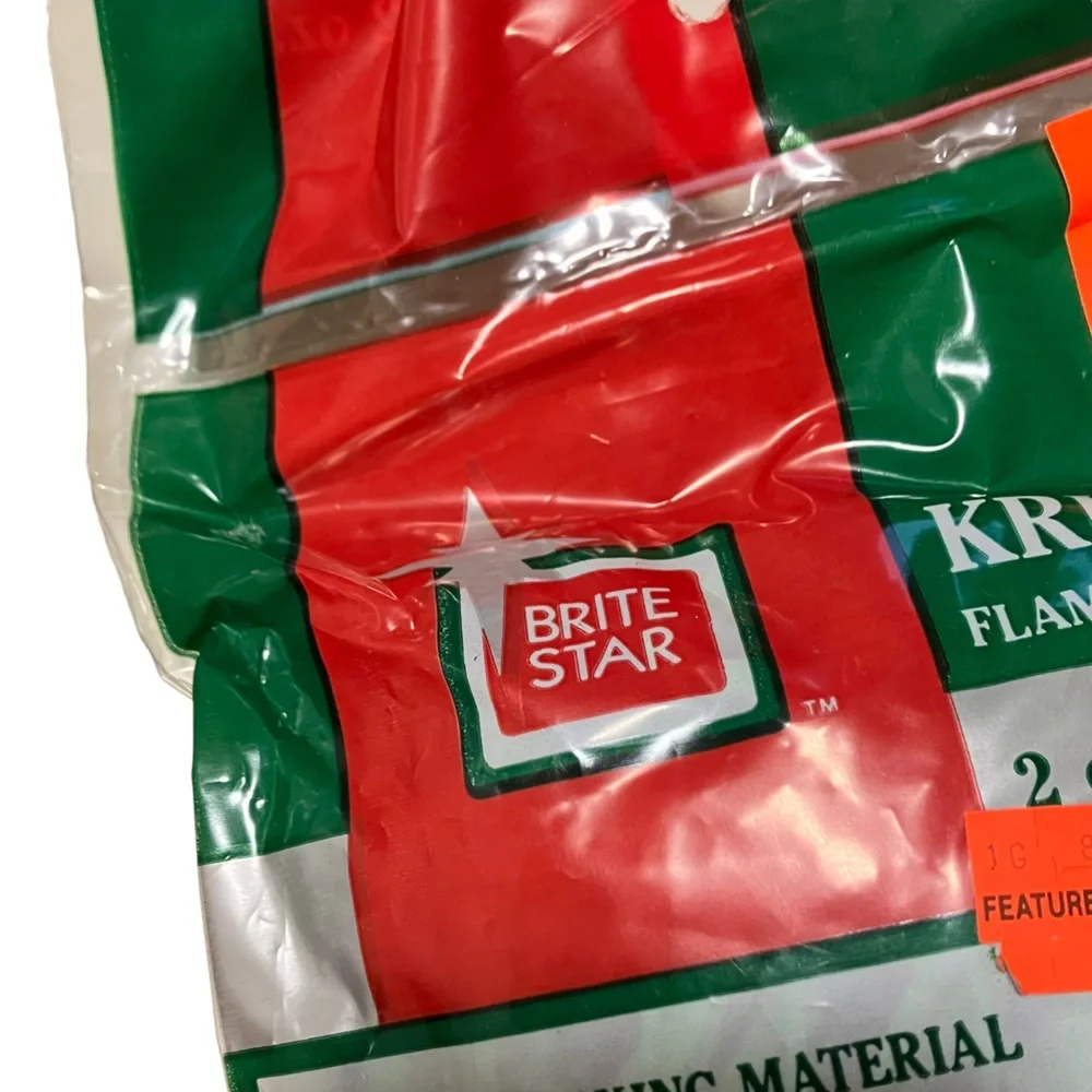 Vintage NEW Brite Star Krinkles Metallic Foil Shred Packing Material Red & Green